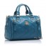blue crossbody leather handbag
