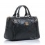 black Embossed leather handbag