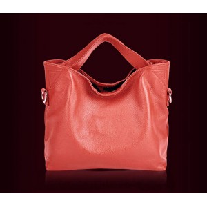 red leather handbag