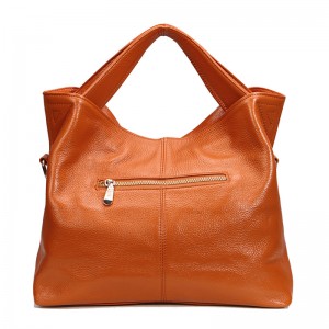 brown leather handbag