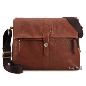 Messenger bag men leather, coffee shoulder bag for men