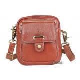 Leather travel bag, coffee leather shoulder bag - BagsWish