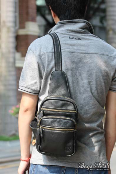 Single strap backpack, black one strap backpack for men - BagsWish