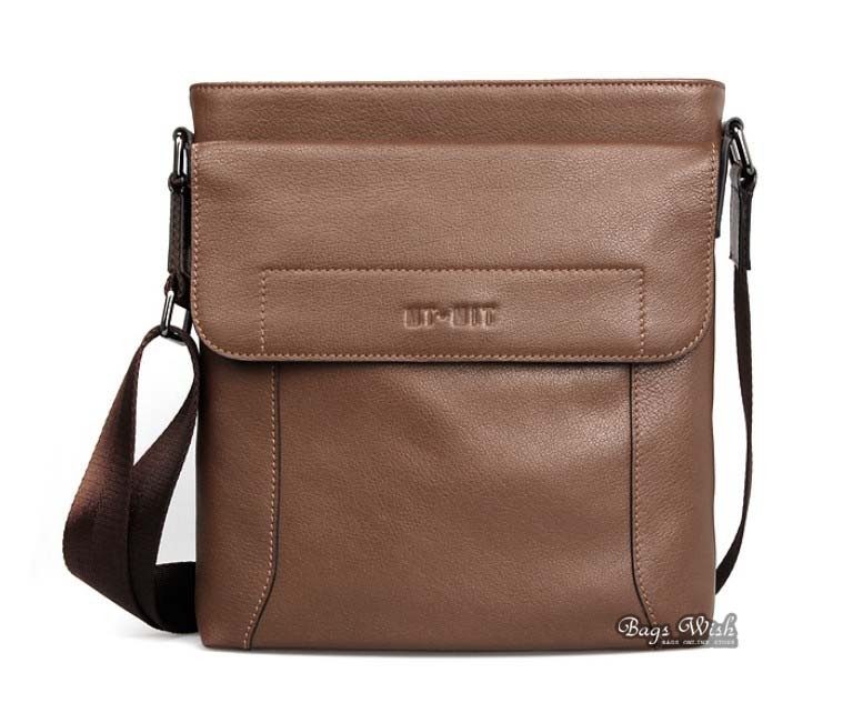 Black leather messenger bag for men, leather bag travel - BagsWish