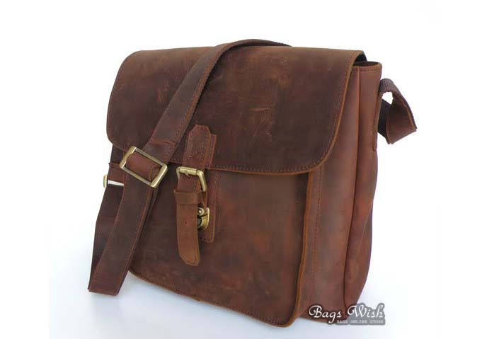 Mens messenger bag, brown mens over the shoulder bag - BagsWish