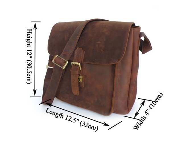 Mens messenger bag, brown mens over the shoulder bag - BagsWish