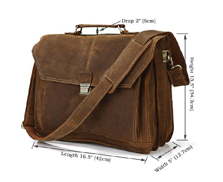 Men leather bag, coffee mens briefcase bag - BagsWish