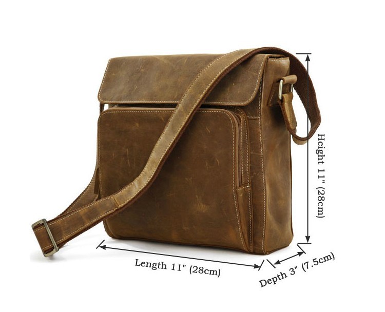 Thick leather bag, vintage brown messenger bag - BagsWish