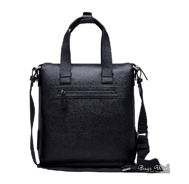 Leather messenger bag men, black leather travel bag - BagsWish