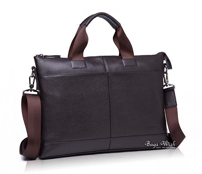 Leather briefcase messenger bag, leather computer bag - BagsWish