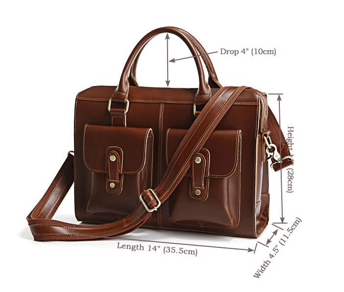 Mens laptop bag leather coffee, mens brown leather bag - BagsWish