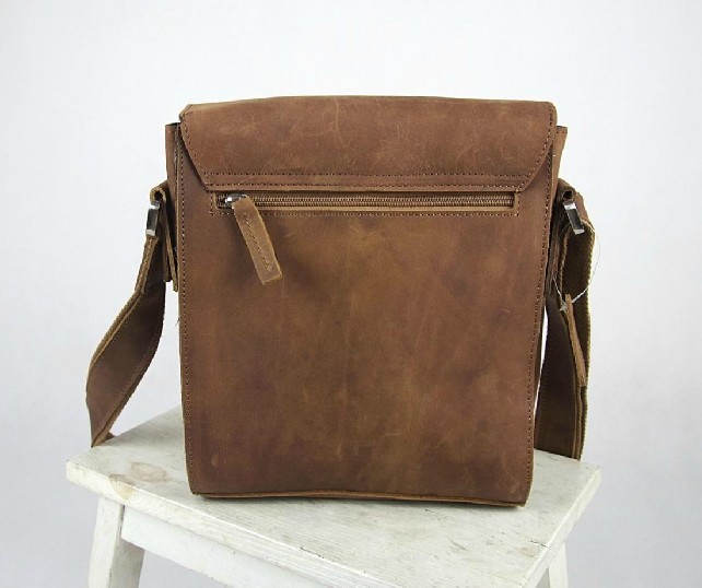 Leather messenger bag, coffee leather mens purse - BagsWish