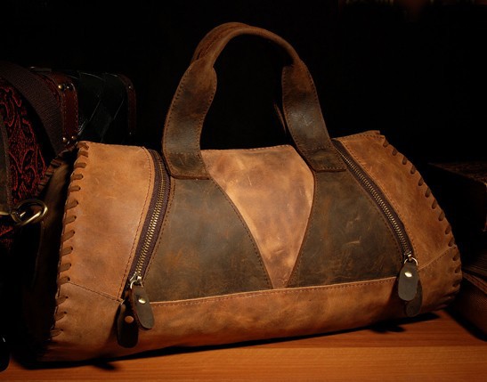 Distressed leather handbag, leather shoulder handbag - BagsWish