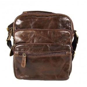 Mens distressed leather messenger bag, mens leather bag - BagsWish