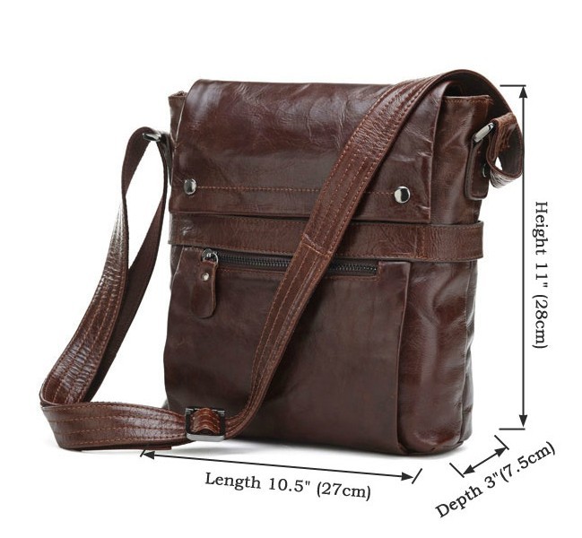 Leather messenger bag for men, messenger bag travel - BagsWish
