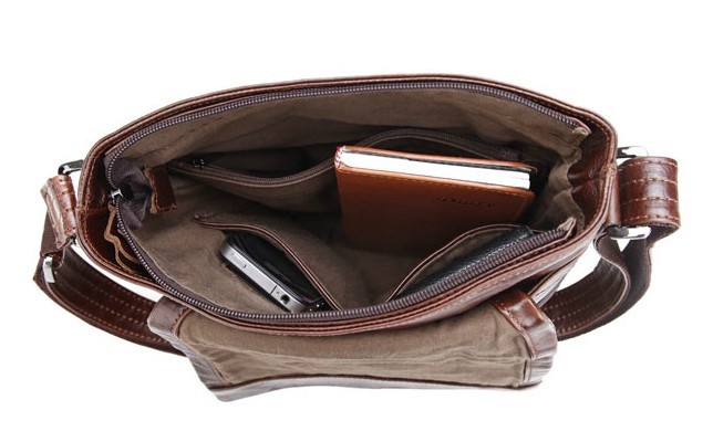 Leather messenger bag for men, messenger bag travel - BagsWish