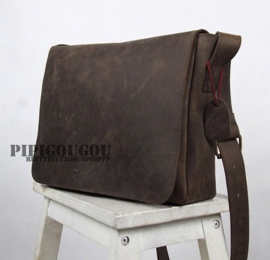 Messenger bag, mens leather briefcase - BagsWish
