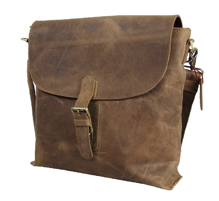 Mens leather bags, messenger bag brown - BagsWish