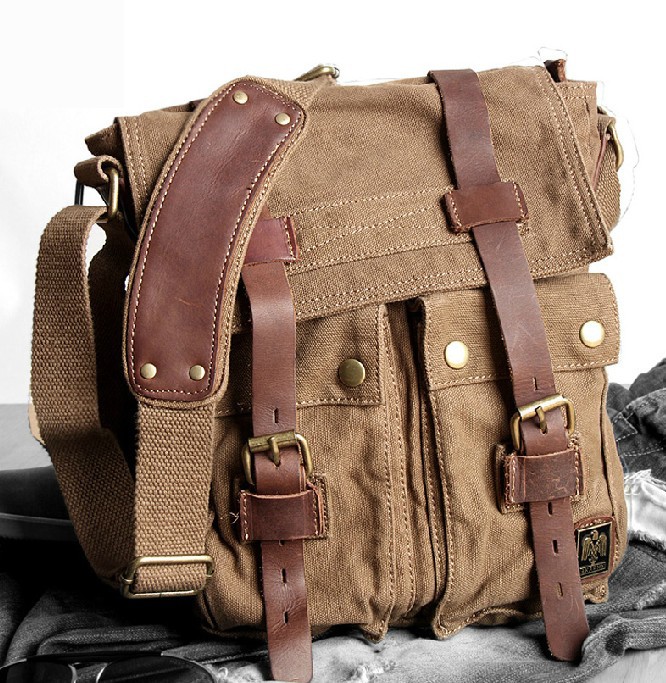 IPAD2 mens canvas shoulder bag, men's canvas satchel - BagsWish