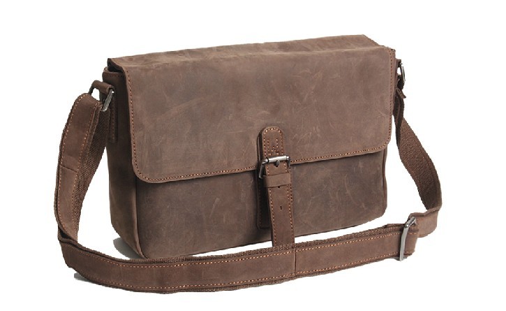 Distressed leather messenger bag, best briefcase - BagsWish