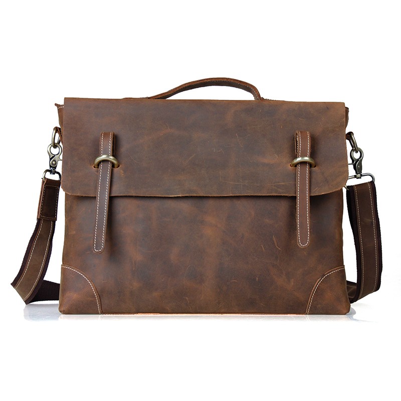 Leather bag briefcase, 16 inch leather laptop computer bag - BagsWish