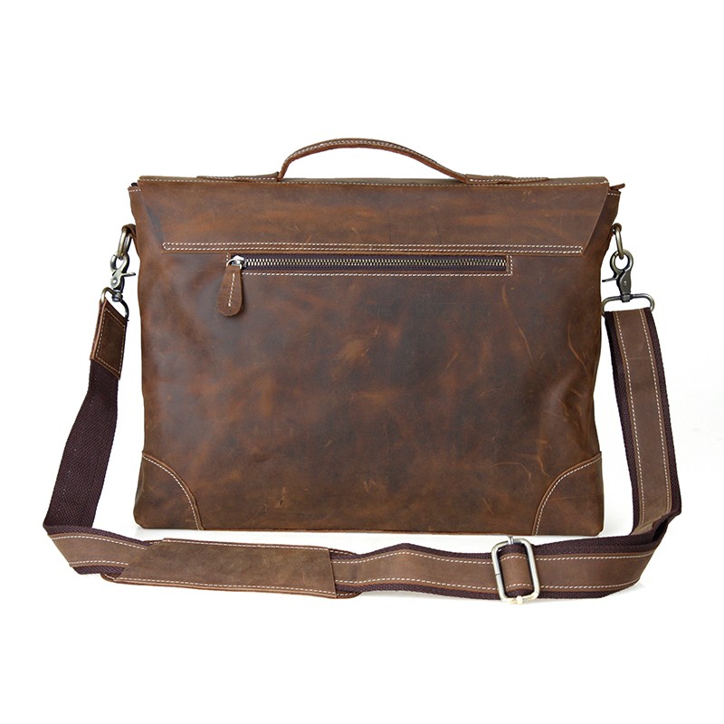 Leather bag briefcase, 16 inch leather laptop computer bag - BagsWish