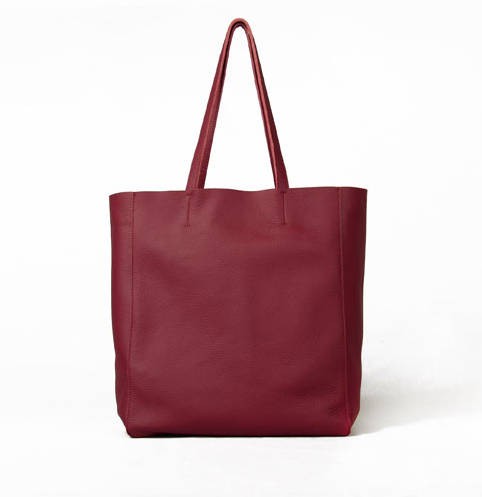 Soft leather shopping bag, leather tote - BagsWish