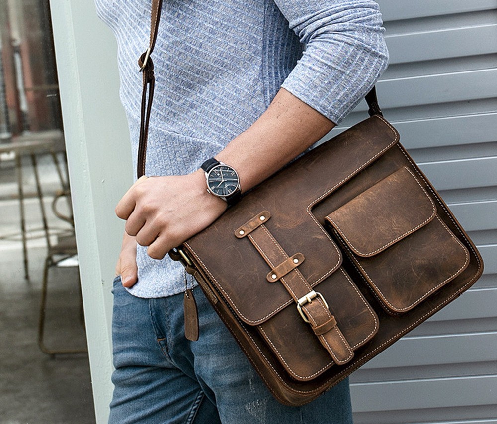 Mens Leather Messenger Bags, Classical Business Briefcases - BagsWish