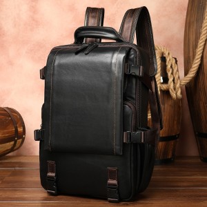 15 Inch Computer Rucksacks, Retro Real Leather Backpacks - BagsWish