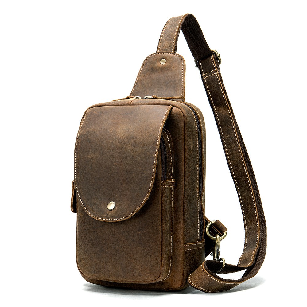 Vintage Real Leather Ipad Chest Pack - BagsWish